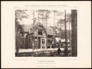 Villa Bachstein, Berlin-Grunewald: Ansicht (aus: Hermann Rückwardt, Villen-Neubauten der Umgebung von Berlin)