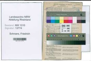 Entnazifizierung Friedrich Schroers , geb. 08.04.1901 (Hammerschmied)