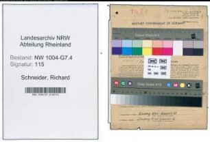 Entnazifizierung Richard Schneider , geb. 07.02.1904 (Mechniker)