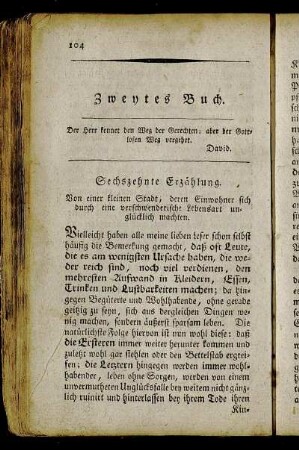 Sechszehnte Erzählung. Von einer kleinen Stadt, deren Einwohner sich durch eine verschwenderische Lebensart unglücklich machten.
