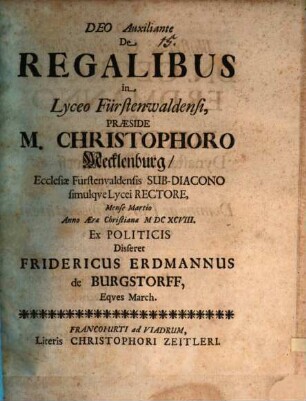 De regalibus