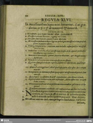 Regula XLVI. In necessitatibus leges non servantur