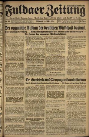 Ausgabe vom Mittwoch, den 14. März 1934.