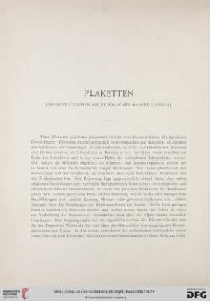 Plaketten (Bronzetäfelchen mit figürlichen Darstellungen)