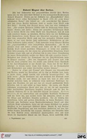Richard Wagner über Berlioz
