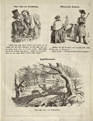 "Eine That der Entrüstung" "Militärische Antwort" "Jagd-Dilettanten"