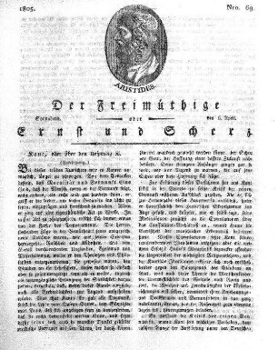 Nro. 69, Sonnabend, den 6. April 1805