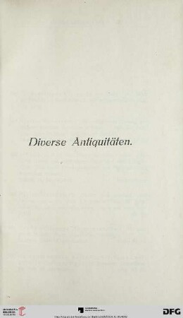Diverse Antiquitäten (Nr. 590-688)