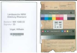 Entnazifizierung Wilhelm Vogel , geb. 26.05.1895 (Physiker)