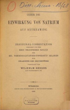 Ueber die Einwirkung von Natrium auf Säureamide