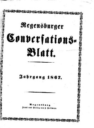 Regensburger Conversations-Blatt. 1867