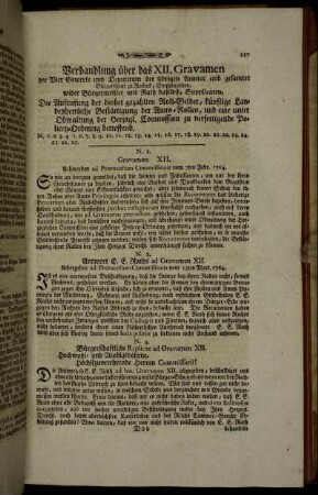 Verhandlung über das XII. Gravamen [...]