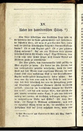XV. Über den hannöverischen Schatz