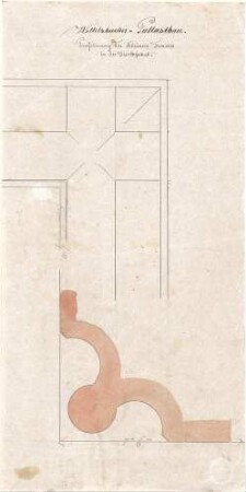 Gärtner, Friedrich von; München; Wittelsbacherpalast - Durchfahrt - Fensterprofil (Schnitt, Detail)
