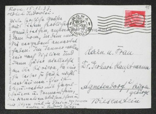 Brief von Julie Elias an Margarete Hauptmann und Gerhart Hauptmann