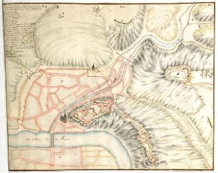 WHK 12 Spanischer Sukzessionskrieg 1701-1713 bis zum Frieden von Rastatt: Plan der Stadt und der Festung Huy, eingenommen durch die Generalstaaten, 25. August 1703