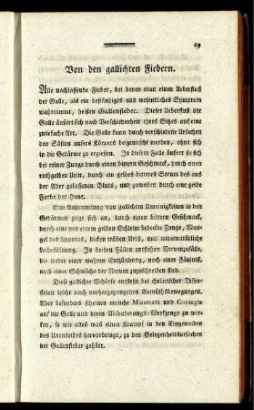 Von den gallichten Fiebern