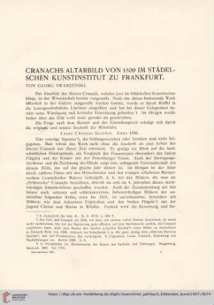 2: Cranachs Altarbild von 1509 im Städelschen Kunstinstitut zu Frankfurt