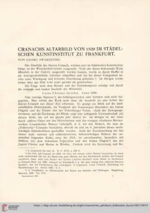 2: Cranachs Altarbild von 1509 im Städelschen Kunstinstitut zu Frankfurt