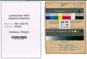 Entnazifizierung Wilhelm Hoerkens, geb. 13.07.1905 (Kaufmann)