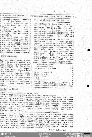 Woanders geblättert - Interessantes aus Presse und Literatur