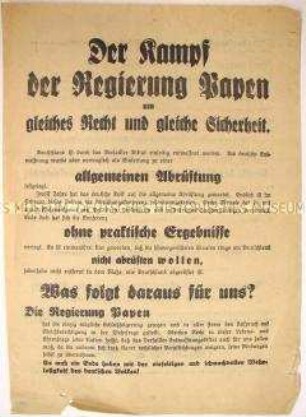 Programmatischer Wahlaufruf der Deutschnationalen Volkspartei anlässlich der Reichstagswahl 1932