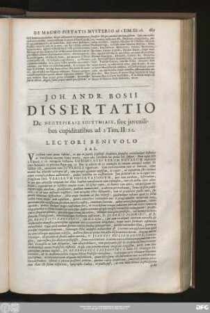 Ioh. Andr. Bosii Dissertatio De ... sive iuvenilibus cupiditatibus ad 2 Tim. II:22.