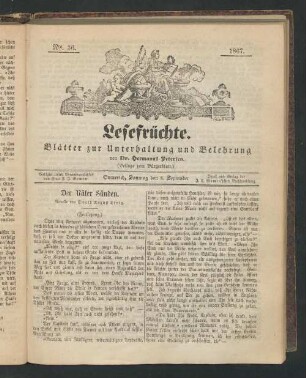 Lesefrüchte. 1867-1868