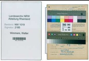 Entnazifizierung Walter Wimmers , geb. 07.04.1911 (Postschaffner)