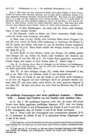 7. Das gradlinige Grenzsegment einer Reihe gradliniger Segmente. - Einfache Linie. - Abstand eines Punktes von den Punkten einer einfachen Linie.