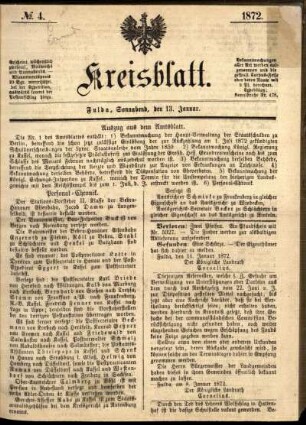 Ausgabe vom Samstag, den 13. Januar 1872.