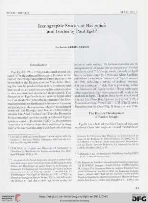 Iconographic studies of bas-reliefs and ivories by Paul Egell