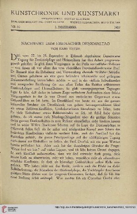 Neue Folge 32 = Jahrgang 56: Nachwort zum Eisenacher Denkmaltag