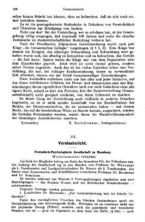 396-400, III. Vereinsbericht