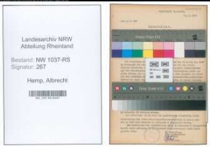 Entnazifizierung Albrecht Hemp , geb. 30.11.1886 (Lehrer)