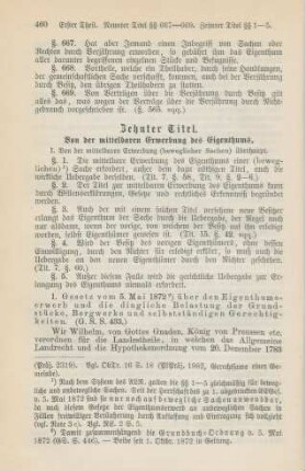 Zehnter Titel. Von der mittelbaren Erwerbung des Eigenthums