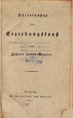 Philosophie der Erziehungskunst