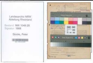 Entnazifizierung Peter Stocks , geb. 09.12.1894 (Beamter)