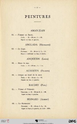 Peintures (Nr. 61-133)