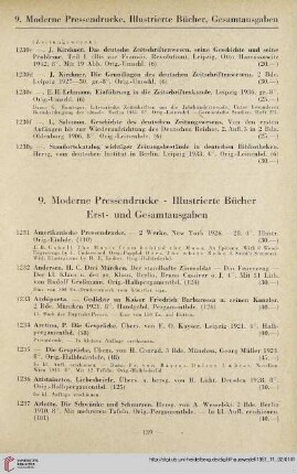 9. Moderne Pressendrucke - Illustrierte Bücher. Erst- und Gesamtausgaben (Nr. 1231 - 1614)