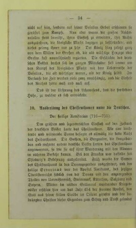 10. Ausbreitung des Christenthumes unter die Deutschen