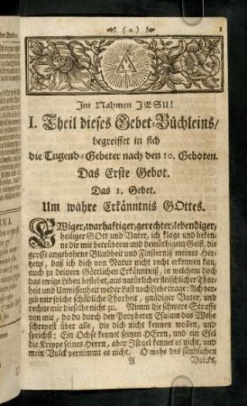 1-100, I. Theil dieses Gebet-Büchleins