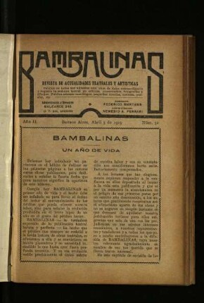 Bambalinas - Un año de vida