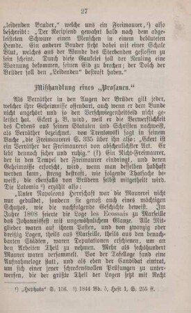 Mißhandlung eines "Profanen."