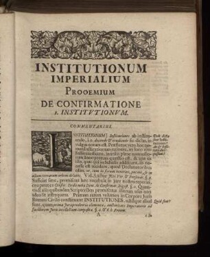 Institutionum Imperialium Prooemium De Confirmatione I. Institutionum