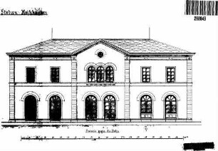 Hochhausen (Tauber): Empfangsgebäude Längsansicht Bahnseite