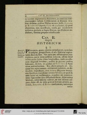 Cap. II. Idqve historicvm