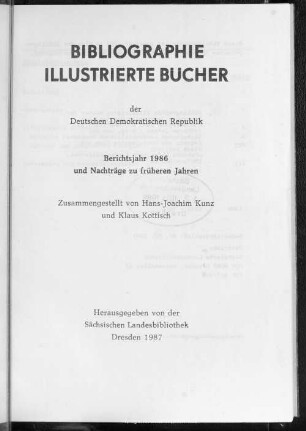 1986: Berichtsjahr 1986 und Nachträge zu früheren Jahren