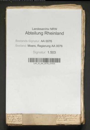 Vor dem Notar Johann Neumann zu Moers errichtete Testamente