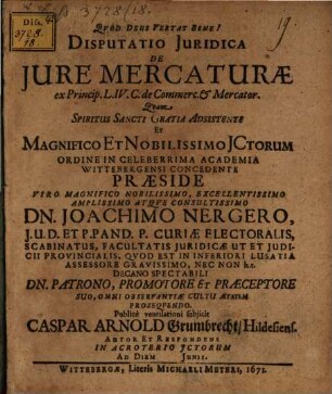 Diss. de iur mercaturae